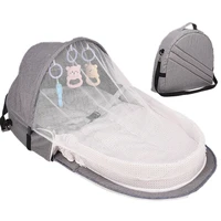3pcs portable bed foldable baby bed travel sun protection mosquito net breathable soft infant folding sleeping basket with toys