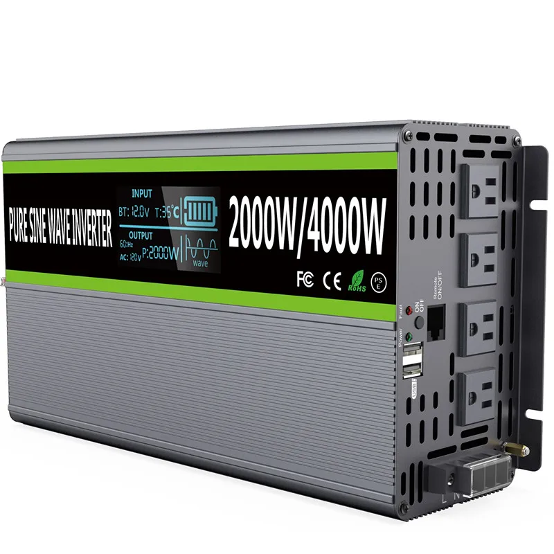 Инвертор 12V 220V 2000W 3000W 4000W 24V Dc к 110V Ac Чистая синусоида преобразователь напряжения 12