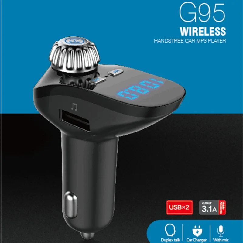 Автомобильный MP3 FM передатчик G95 автомобильный комплект громкой связи Bluetooth новый