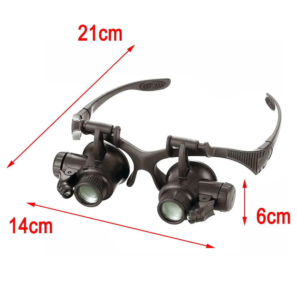 Часы Электронный ремонт оценка ювелирных изделий светодиодный Лупа двойной глаз