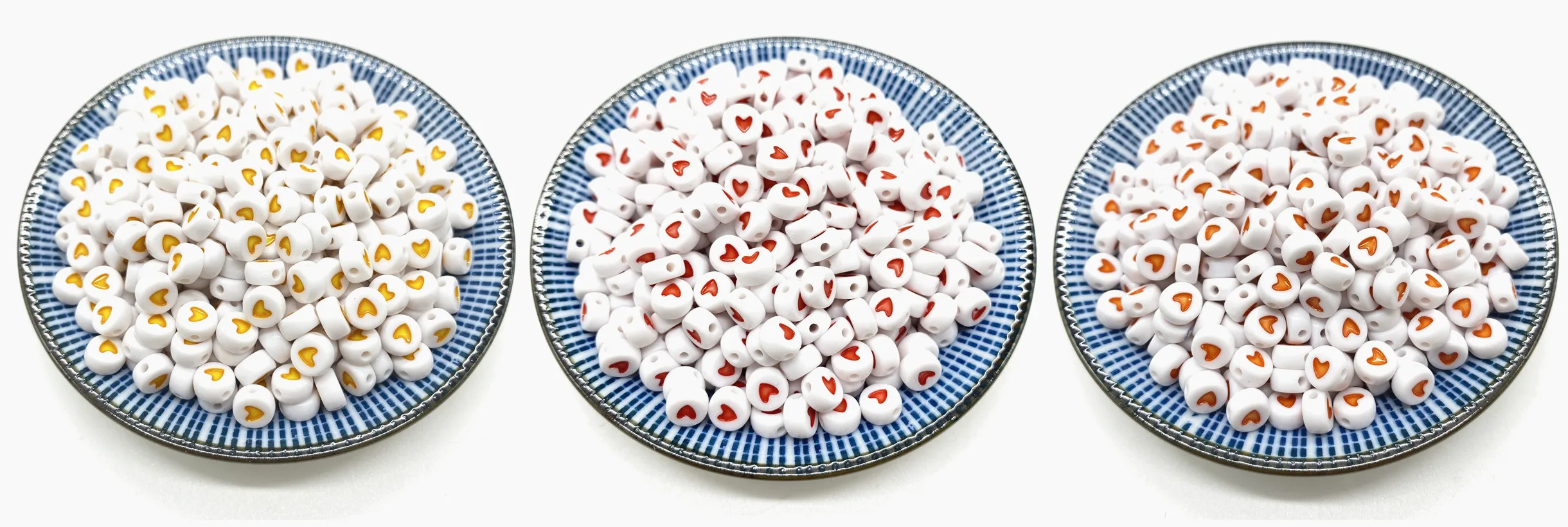 

100pcs/Lot 7mm Acrylic Spaced Beads Round Shape Love Heart Beads For Jewelry Making DIY Handmade Charms Bracelet