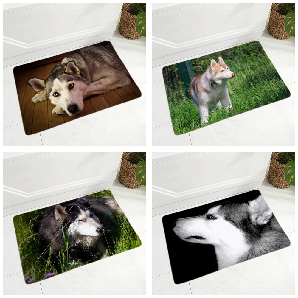 Сибирского хаски собака животное фланель ковровое покрытие коврик для прихожей