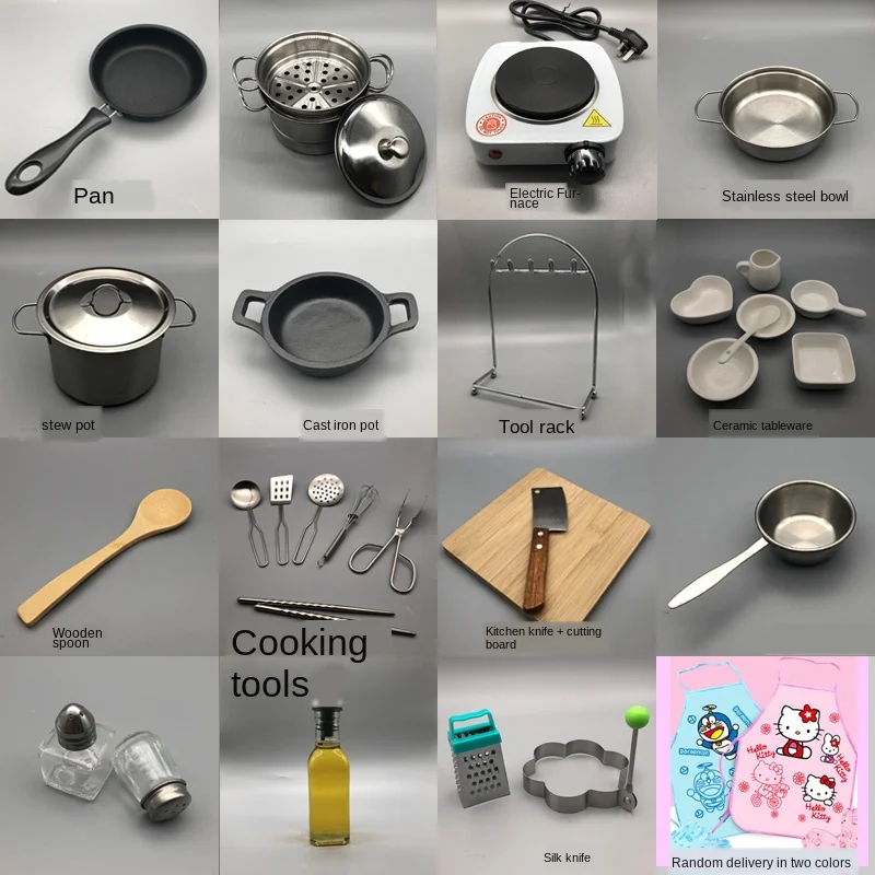 

Mini Kitchen Cooking Real Cooking Set TikTok Celebrity Inspired Children's Cooking Toy CoYer Mini Toy Japanese Candy Toy New