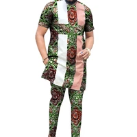 whitepink patchwork shirts african print trousers customize dashiki pant sets male wedding suits ankara outfits