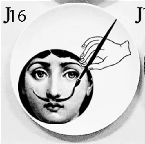 16 " 7" " Мода Fornasetti Тарелка декоративная подвесная тарелка домашнее украшение Настенная посуда керамический Декор Европейское настенное блюдо - Цвет: 16