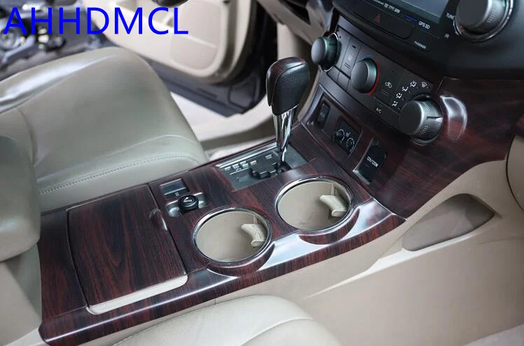 Car Interior Mouldings Sequins Modification Decorative Trim Frame Matt Wooden Color For Highlander 2009 2010 2011 2012 2013 2014