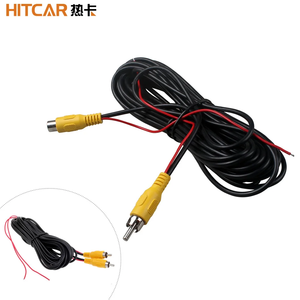 RCA Male Female Car Reverse Rear View Parking Camera Video Extension Cable Cord with Trigger Wire 5 10 15 20 Meters