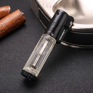 Torch Turbine Gas Lighter Visible Gas Butane Gas Windproof Lighter Fire Welding Smoke Cigar Accessories Men’s Gifts