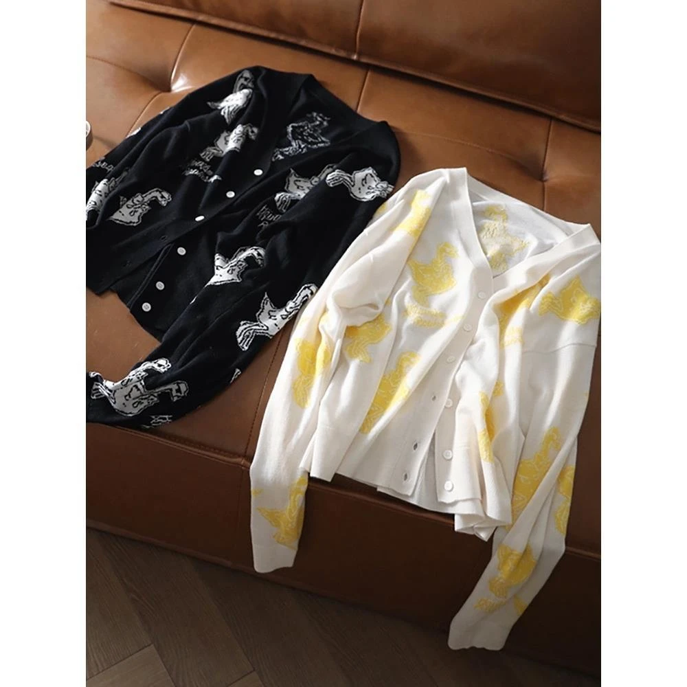 Женский вязаный кардиган новинка весны и осени 2021 женская одежда тонкий топ с