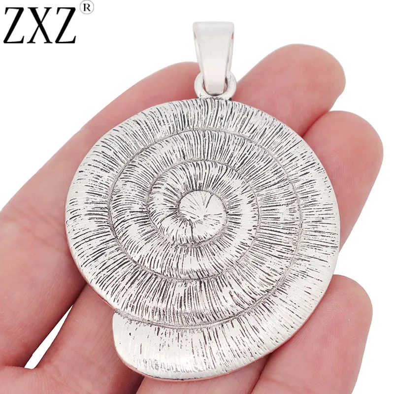 

ZXZ 2pcs Large Spiral Swirl Vortex Snail Shape Charms Pendants for Necklace Jewelry Making Findings 71x48mm