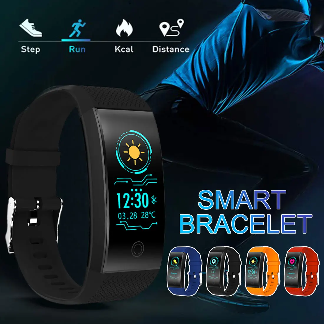 

Умный браслет человек Водонепроницаемый монитор сердечного ритма умный браслет Спорт Passmeter калорий пройденное расстояние в милях Мульти С...