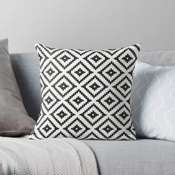

Aztec - Black on White Soft Decorative Throw Pillow Cover for Home Pillows NOT Included