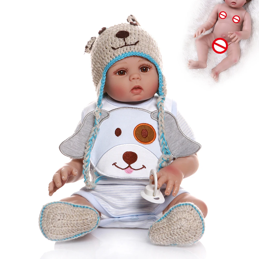 NPK 48/55 см всего тела силикона Reborn Baby Doll реалистичные куклы ручной работы модели игрушки для малышей Подарки На Рождество для детей