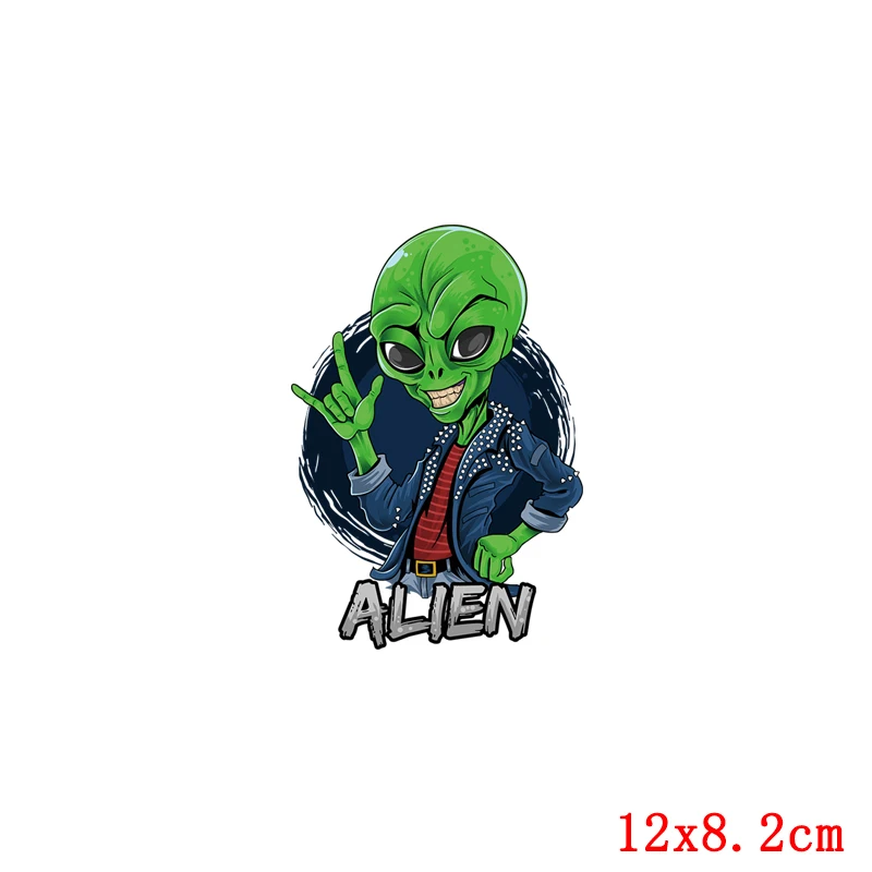 Наклейки на одежду с инопланетянином НЛО термонаклейки рисунком инопланетянина