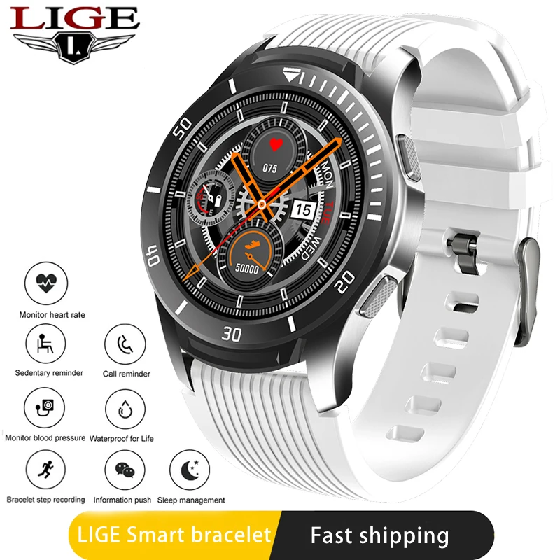 LIGE водонепроницаемые Смарт часы браслет для мужчин и женщин спортивные монитор