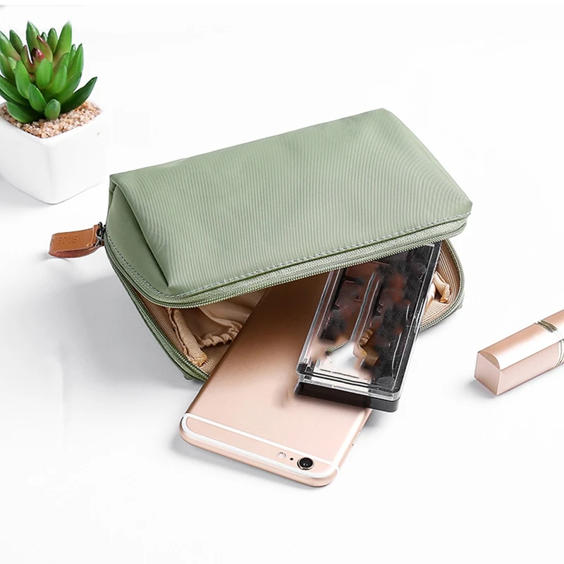 

1 Pcs Solid Cosmetic Bag Women Makeup Bag Pouch Toiletry Bag Waterproof Makeup Organizer Case