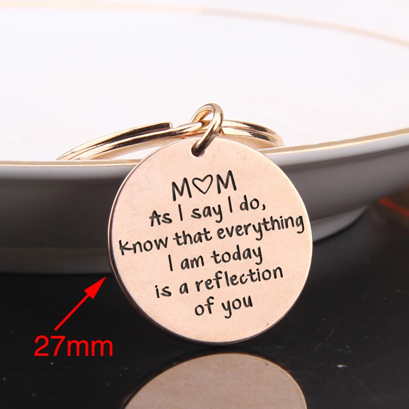 Для мам подарки модный креативный брелок с гравировкой текста: Как я говорю l Do