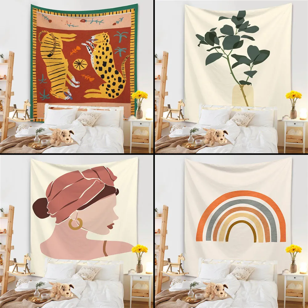 

Plant Leaf Tapestry Wall Decor Cute Fresh Morandi Color Bedroom Decor Aesthetic Room Decor Kawaii Room Decor Tapestries