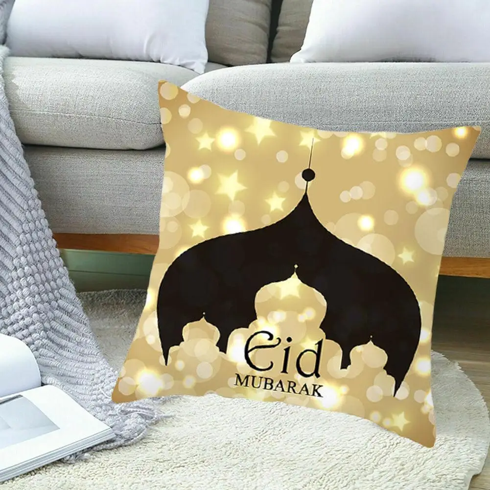 

Islamic Eid Mubarak Pillow Case Decorations For Home Cotton Sofa Ramadan Muslim Decor Decorative Cushion Cover Mosque Pillo B7A3