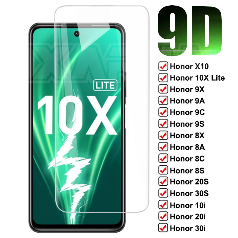 9D закаленное стекло для Honor 10X Lite X10 9X 9A 9C 9S защита экрана 8X 8A 8C 8S 20S 30S 9i 10i 20i 30i