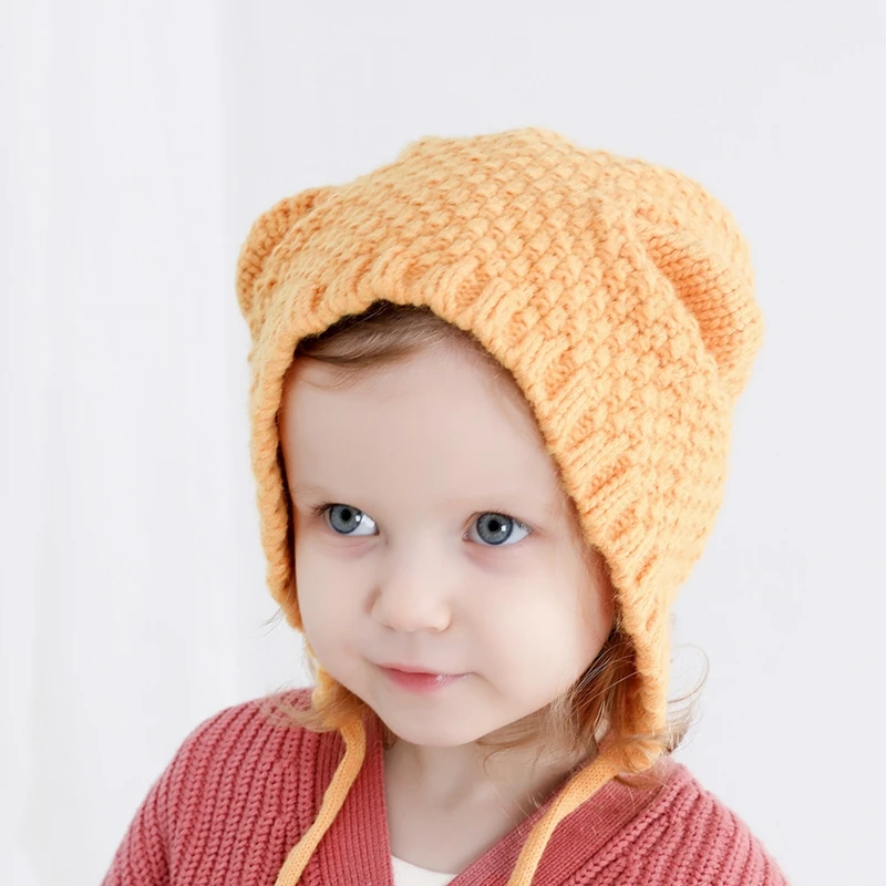 Шапка Mommy And Me зимняя шапочка для маленьких девочек наушники вязаные шерстяные
