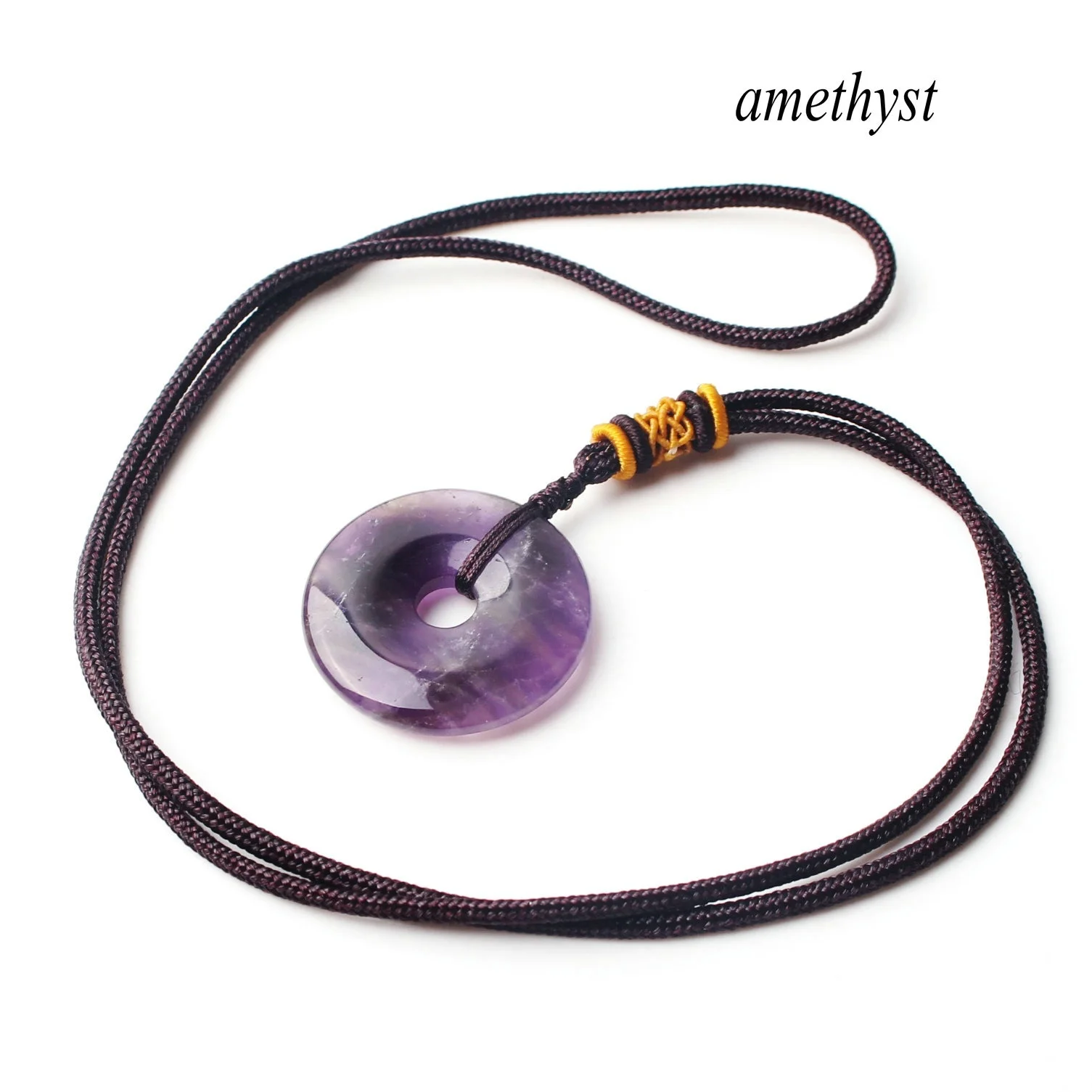 1 шт. Хрустальный Аметист мир о образный кулон с веревкой ювелирные изделия