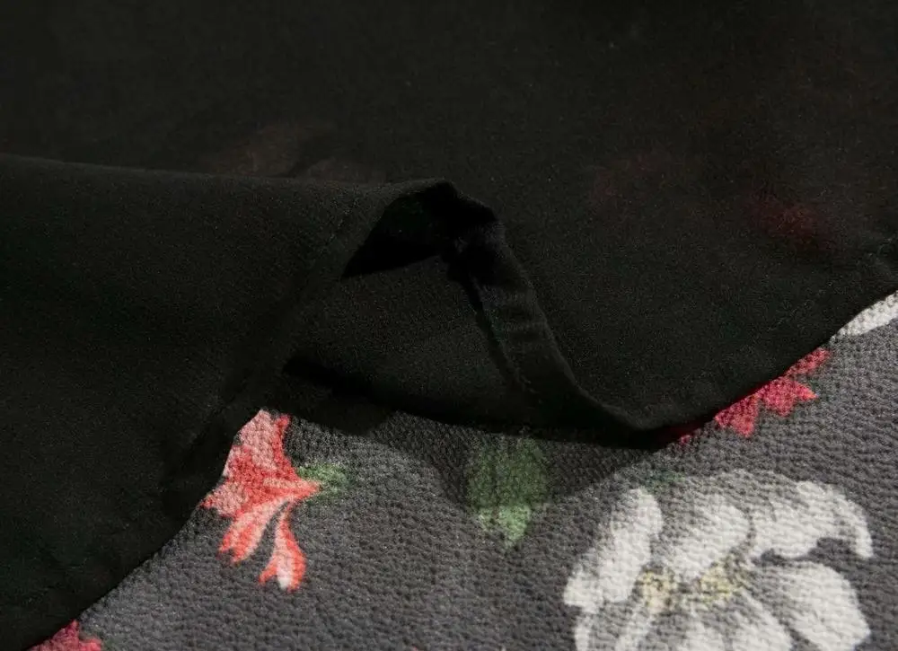 Bazaleas винтажное габиновое платье с запахом Франция Arles цветочный принт черное vestido