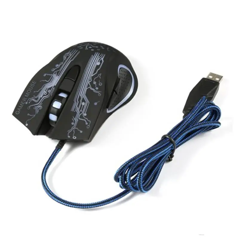 wired mouse led luminous 6 key usb home office gaming universal computer accessories free global shipping