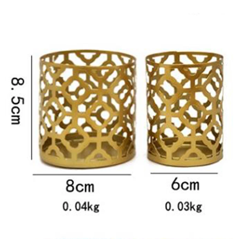 

Aromatherapy Candle Cup Nordic Geometric Hollow Iron Candle Holders Cylindrical Wax Candlestick Home Decoration Accessories