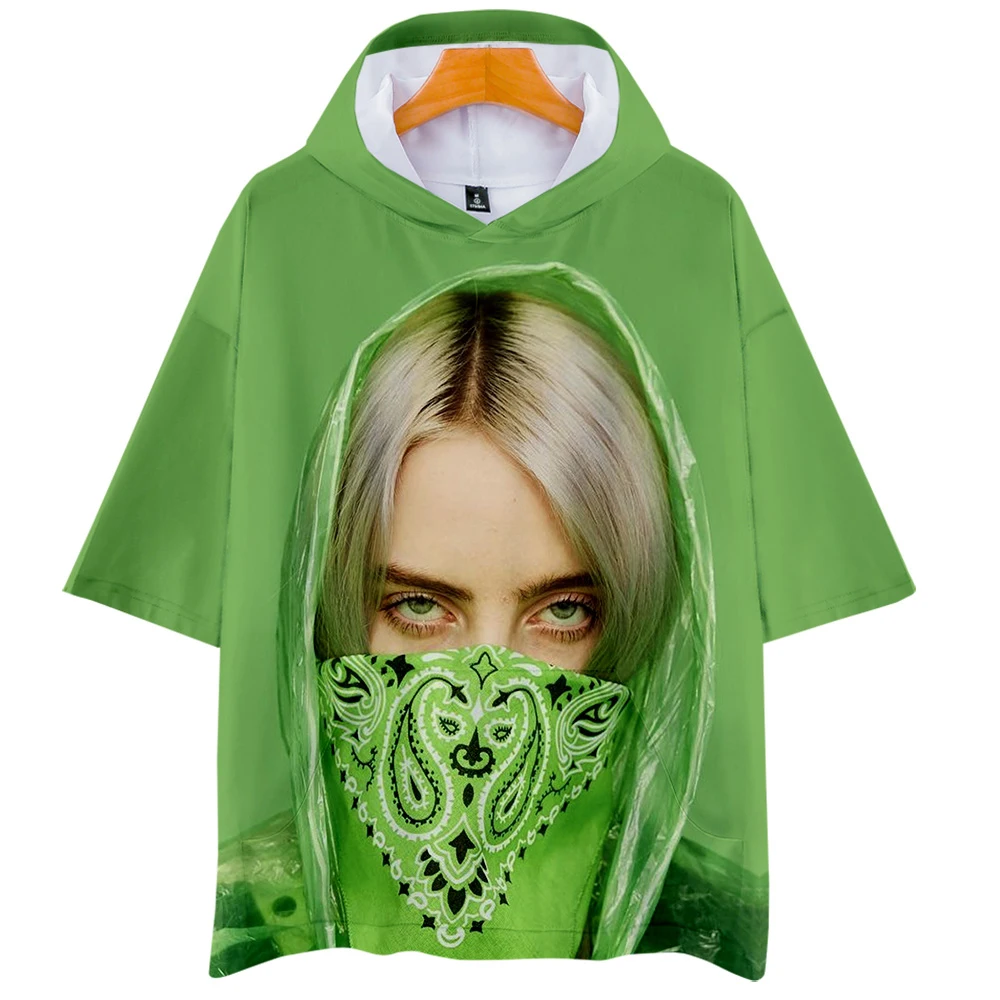 Хит продаж Billie Eilish 3D толстовки 2019 женская модная летняя футболка дышащая белая с