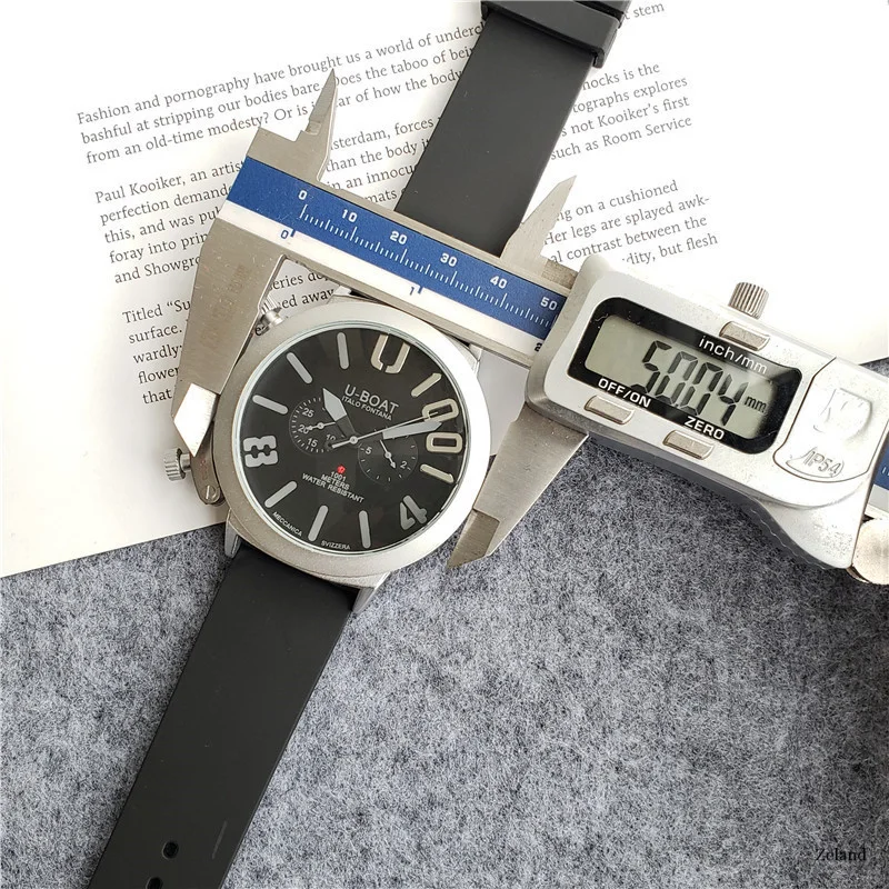 

2021 new Men's rubber watchband Automatic machinery square watches u boat wristwatch luxury watch