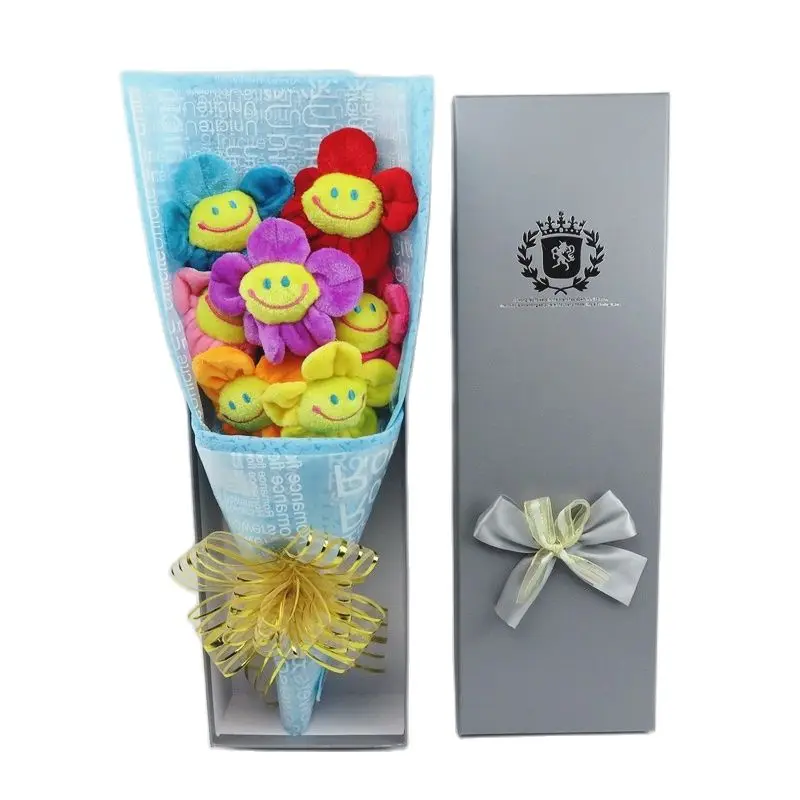 Плюшевые игрушки в виде подсолнуха Мягкий Красочный Букет подсолнухов