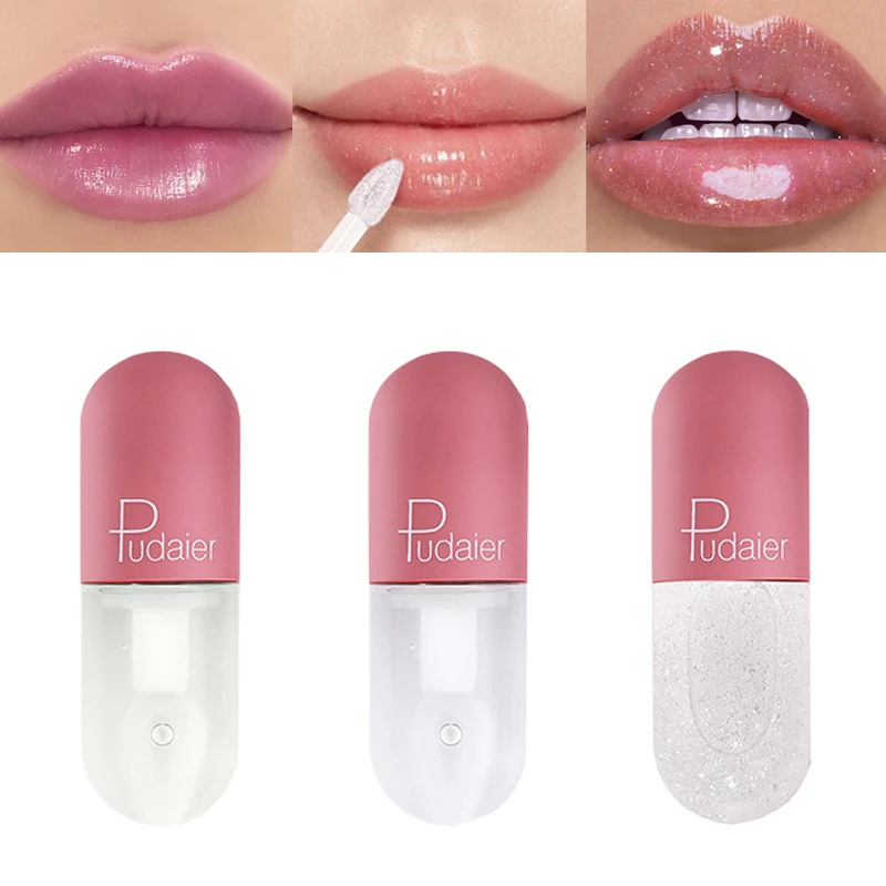 Прозрачный Температура изменения Блестящий сверкающий блеск для губ