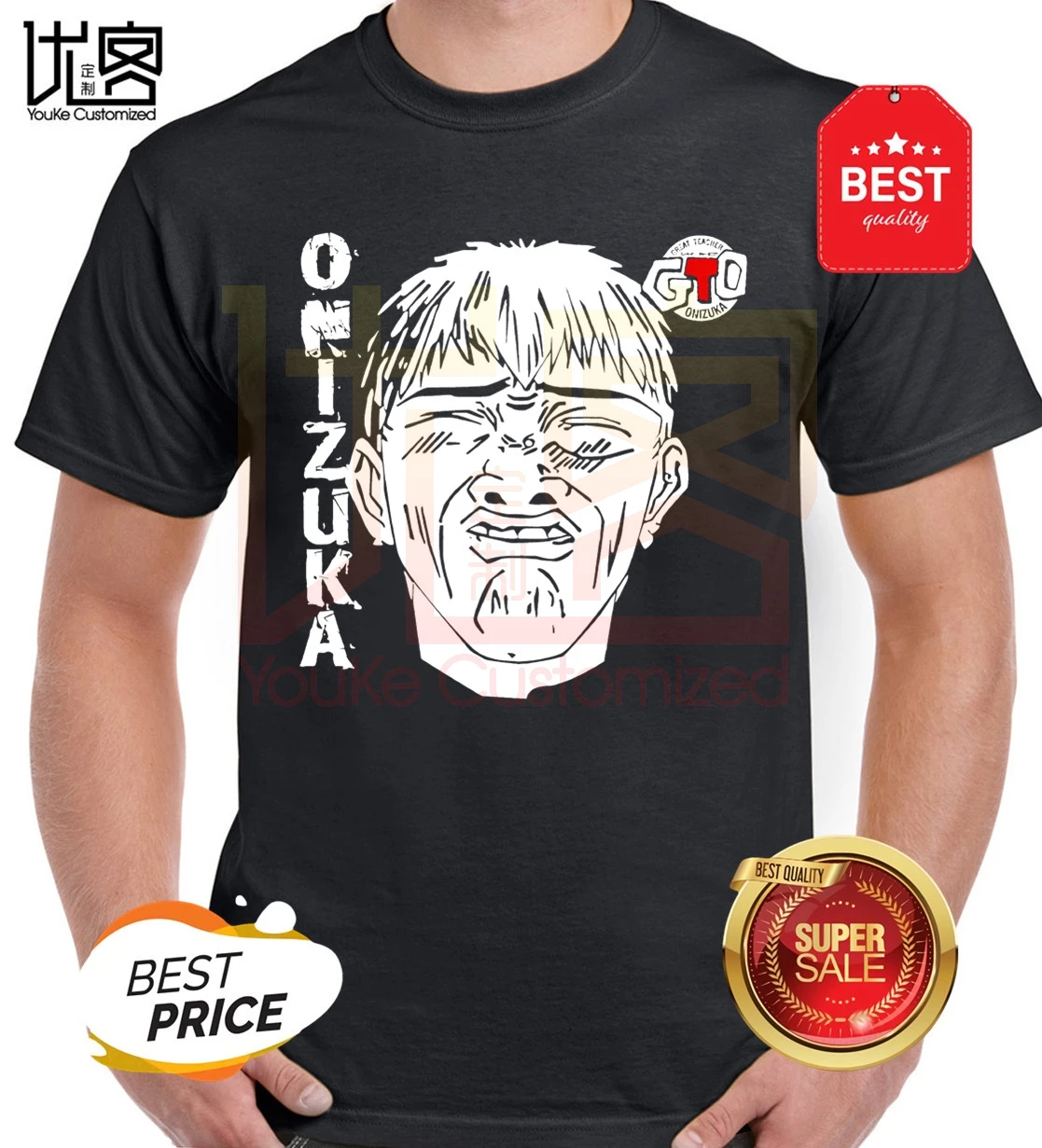 Импрессионистская футболка с надписью Man Great Teacher Onizuka Повседневная аниме Personalizzato
