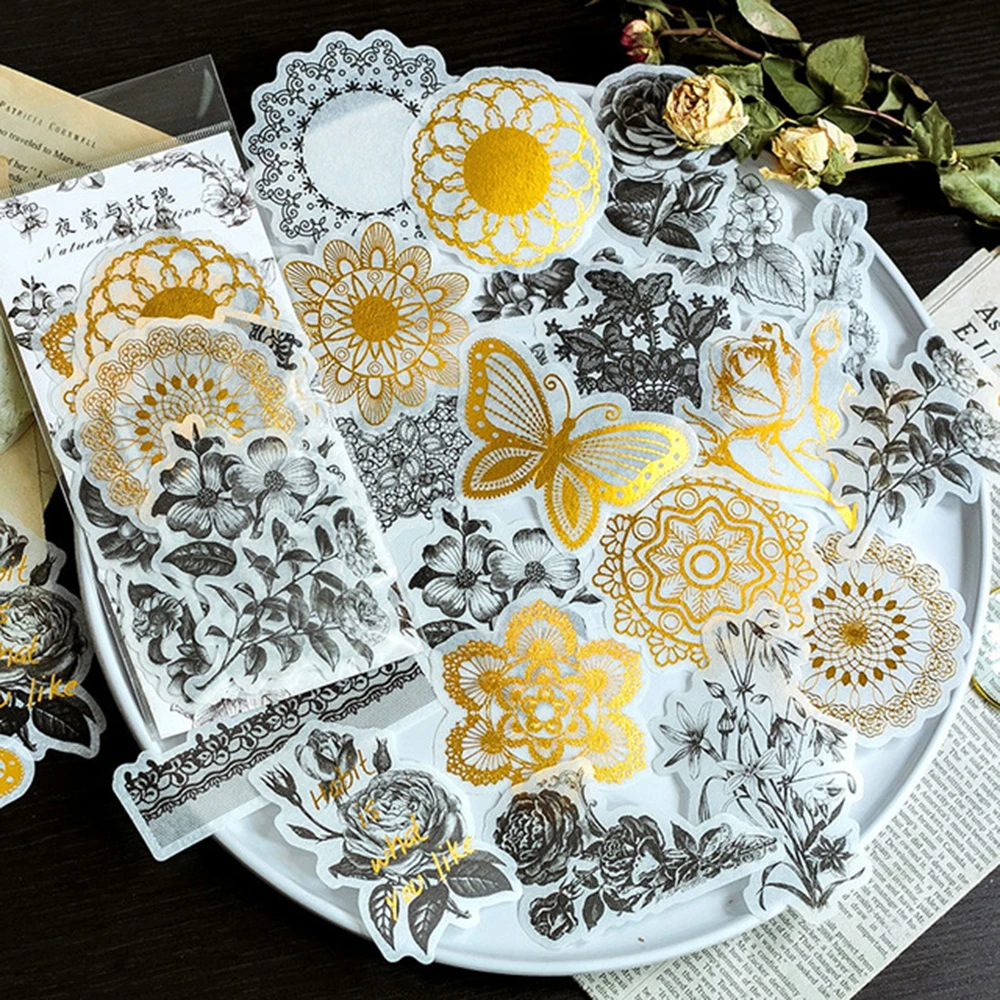 

DIY Decorative Diary Decor Journal Label Flower Plant Scrapbooking Decal Graffiti Stickers Adhesive Paper