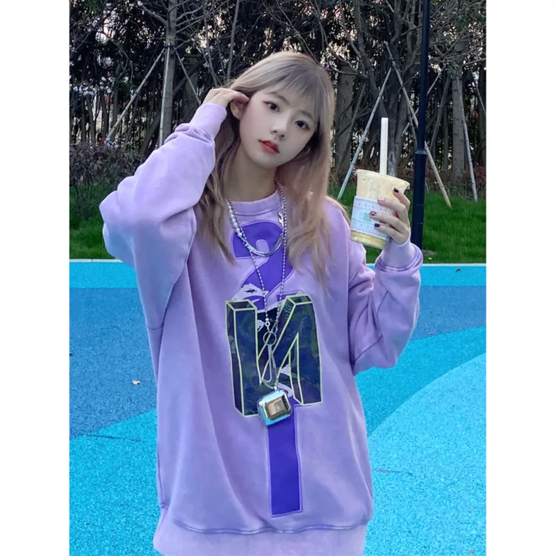 

Early Autumn New Retro Korean Style Sweater Women Spring And Autumn Thin Loose BF Lazy Style Niche Pullover Top Qn*