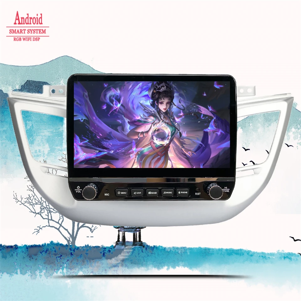 Автомобильный радиоприемник Carplay для Hyundai TUCSON IX35 2015 2016 2017 Android 14 навигация GPS