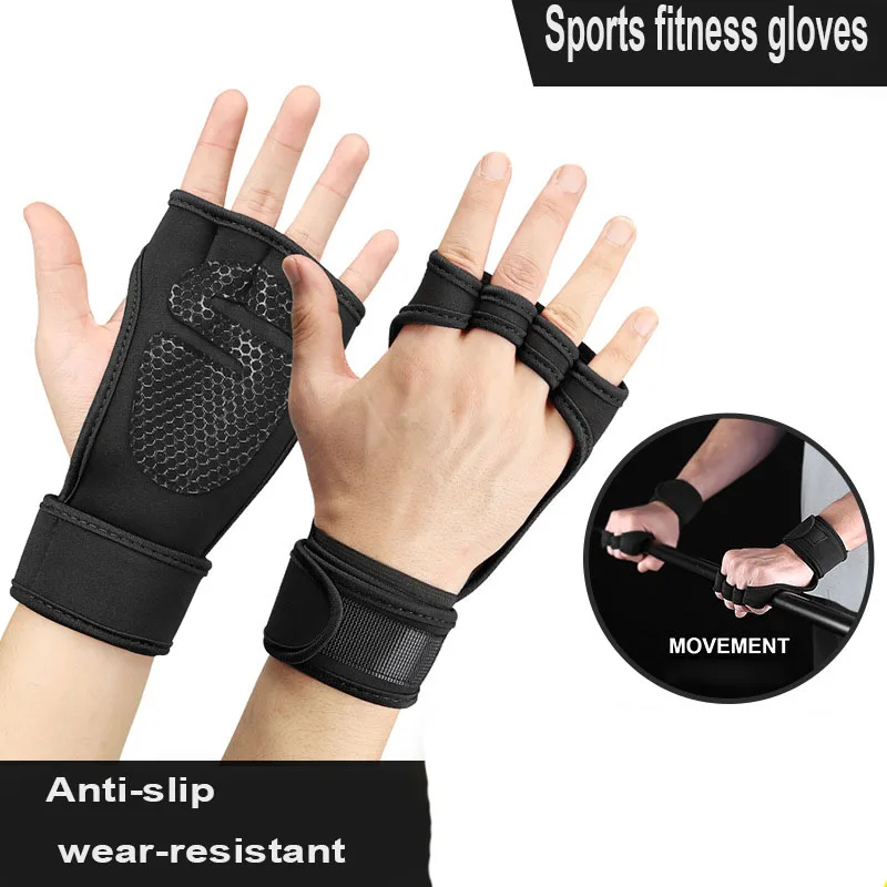 

Weight Lifting Training GlovesWomen Men Fitness Gym Sports Body Building Gymnastics Grips Hand Palm Protector Fingerless Mitten