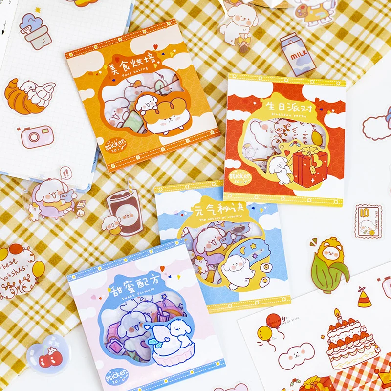 

30pcs/lot Kawaii Stationery Stickers Moe Time Fragment Series Planner Decorative Mobile Sticker Scrapbooking DIY
