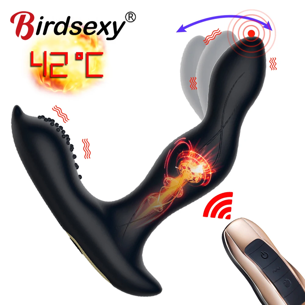 Анальная пробка с нагревом вибратор Мужской массажер простаты Стимулятор точки G