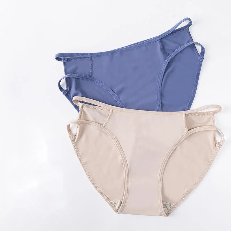 

Ice Silk Underwear For Women Traceless Sexy Lingerie Breathable Comfortable Low Waist Solid Color Size Seamless Transparent