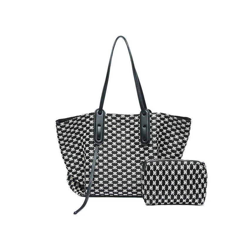 

Women's Bag 2021 New Fashion Large Capacity Jacquard Bag Simple Korean Style Commuter Shoulder Portable Mother and Child Bag