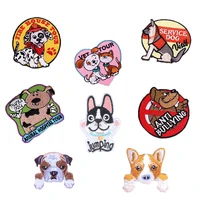 cartoon dog patches for clothing iron embroidered sewing applique cute on fabric badge new diy apparel accessori decoration h