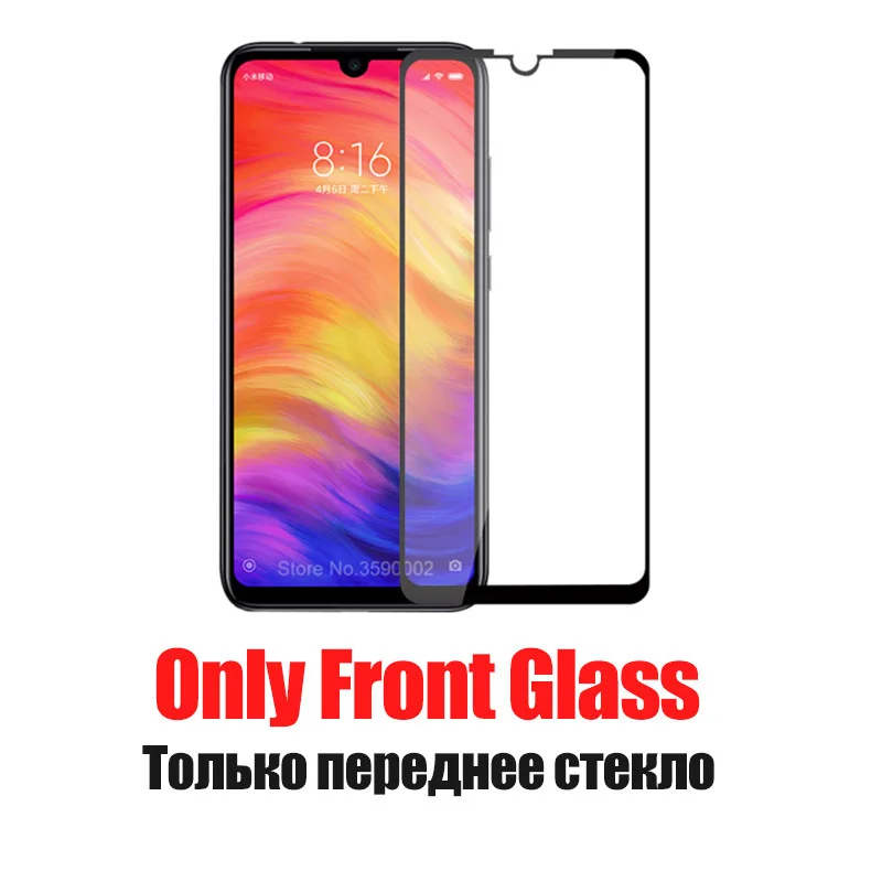 only Front Glass 2-в-1 3D премиум класса, закаленное стекло для xiaomi redmi Примечание 7 камера Объектив Стекло redmi note 7 Защитное стекло для экрана note7 6," защитная пленка - Цвет: only Front Glass