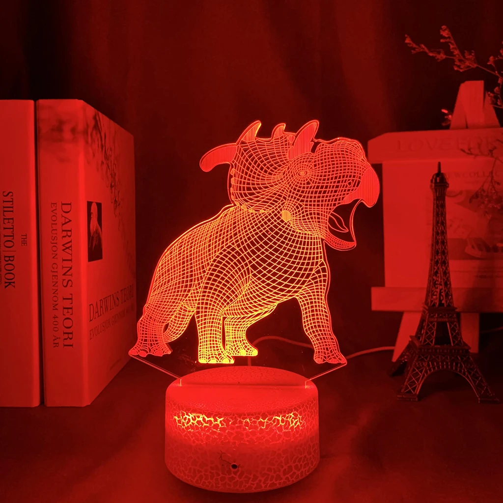 Мультяшный трехмерный ночной Светильник Triceratops Roar Kawaii Dinasour милые детские подарки