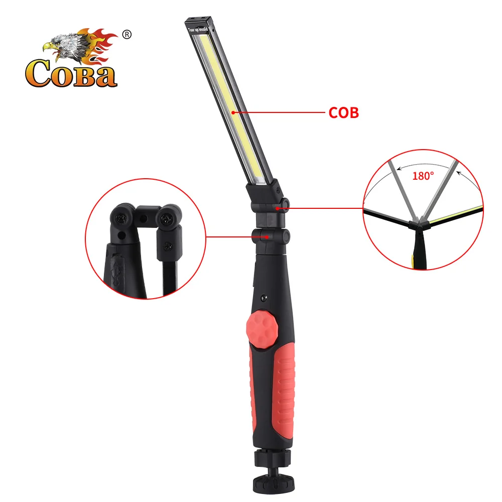 Portable cob work light usb rechargeable built-in battery adjustable brightness magnetic waterproof collapsible lantern repair