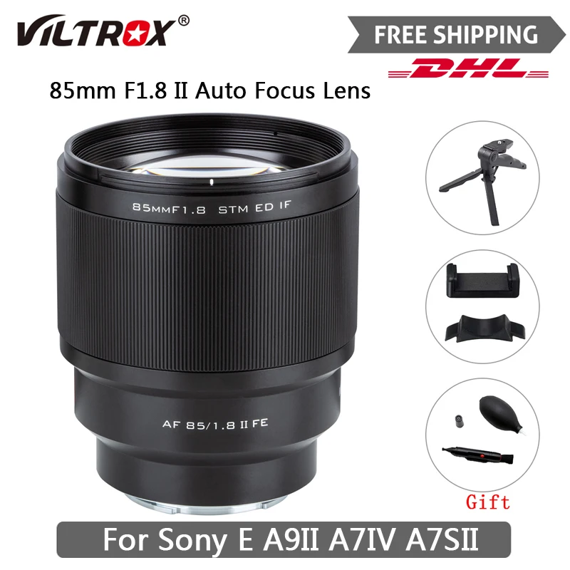 VILTROX 85 мм F1.8 II STM Полнокадровый объектив с автофокусом для Sony E Mount камера большой