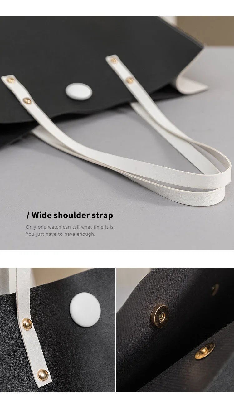 Fashion Trend Tote Bag For Women Casual Travel Handbag Large Capacity PU Leather Shoulder Shopping Bag Cosmetic Tablet Organizer