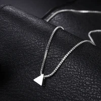 Hot 925 Color Silver Popular Box chain geometry triangle Pendant Necklace For Women Fashion brands party Jewelry Holiday gift