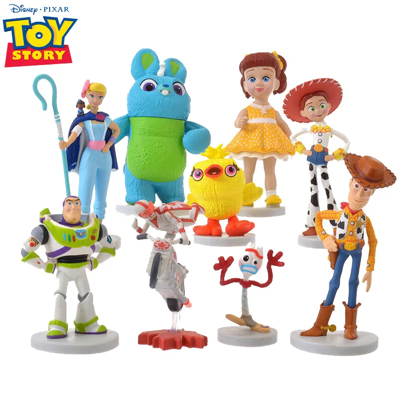 9 шт./компл. Disney Pixar История игрушек 4 Вуди форки Даки Банни Джесси Базз Лайтер